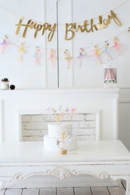 Resim Çok Renkli Balerin Figürlü Parti Banner - Çok Renkli / Tek Ebat 