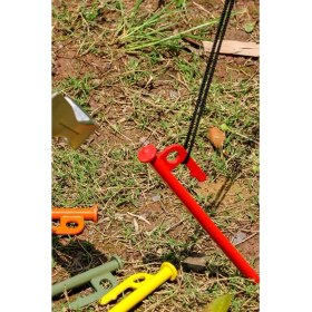 Resim 6 Adet 30 cm Turuncu Çadır Kazığı - Güçlü Transmisyon Demir Kamp Çivisi | Dayanıklı Outdoor Kazık 