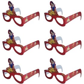 Resim Pamuk Prenses Temalı Kağıt Gözlük 6 Adet Parti Gözlüğü Tüm Yaşlar 