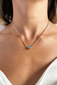 Resim Sose Moda Nazar Boncuklu Minimal Gold Kolye 