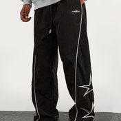 Resim Men'S Casual Cargo Pantolonlar, Nakışlı Beş Yıldızlı ve Bel Fermuarlı - Zeytin Yeşili, Esnek Olmayan Dokuma Kumaş, Yan Cep Detayları 