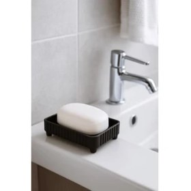 Resim Serisi Siyah Banyo Seti, 5 Parça Akrilik 5 Litre Çöp Kovası, Sabunluk, Fırçalık Takımı - 3088 