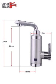 Resim Sıcak Musluk Elektrikli Ani Su Isıtıcı Termal Şofben Musluk 