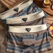 Resim 3-Pack Erkek Boxer Briefs - Etnik Baskı Tasarımı, Nefes Alabilir ve Rahat, Esnek Kumaş, Rahat Giyim İçin Rahat İç Çamaşırı | Etnik Baskı Boxerleri | Rahat Fit 