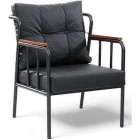 Resim Ofis Metal Deri Koltuk - 1 Adet Tekli 