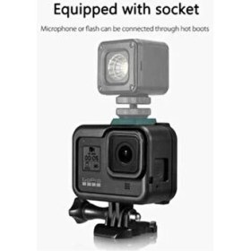 Resim Sanger Go196 Gopro Hero 8 Black İçin Dayanıklı Çerçeve Frame Hafif Tasarım Ve Hot Shoe Bağlantısı 