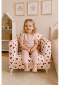 Resim Kalpli Ayaklı Çocuk Koltuğu Sevimli Tasarım Beyaz 