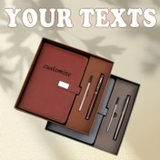 Resim Kişiselleştirilmiş A5 Defter Hediye Seti - Özelleştirilebilir Not Defteri, Şık Metal Kalem ve Doldurulabilir Mürekkep Kartuşları ile Premium Kırmızı İş Ofisi Malzemeleri Kutusu - Düz Renk Teması, Boş Kağıt, Hediye Çantası Dahil Değildir, Tek Tıklamayla Kişiselleştirme İçeriği "." 