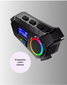 Resim 500mah Bataryalı Bluetooth 5.4 İnterkom Led Ekranlı Fm Destekli 