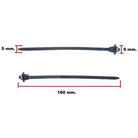 Resim Gt 160x9x5dpk Cırt Kelepçe Dübelli Klipsli 16 Cm X 5 Mm Siyah 160/5 Kablo Bağı 10 Adet 