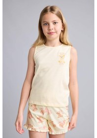 Resim Defacto Regular Fıt Ayıcıklı 2li Açık Sarı Pijama Takımı Kız Çocuk H8113a826smyl498 Sarı-yl498 