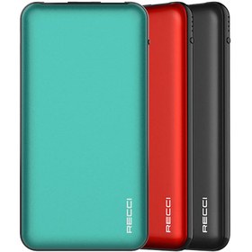 Resim Recci RPB-P05 Greeny Serisi LED Işık Göstergeli Hızlı Şarj Özellikli Taşınabilir Powerbank 22.5W 10000mAh Yeşil 