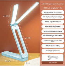 Resim Springsun Mobil Çok İşlevli Katlanabilir Göz Koruyucu Led Lamba - Okuma/çalışma/yuva Için, 4000mah Şarjlı/şarjlı, Mavi İkili Işık, Öğrenci/ev/ofis Kullanıma Uygun Diğer 