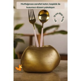 Resim Tezgah Kaşıklık Modern Tezgah Üstü Kaşıklık Dekoratif Dik Kaşıklık Altın Eskitme Renk Model 22 
