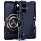 Resim Xiaomi Poco F7 5g Tampon Kılıf Alüminyum Alaşımlı Metal Telefon Kılıfı Kayışlı - Siyah Siyah 