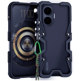 Resim Xiaomi Poco F7 5g Tampon Kılıf Alüminyum Alaşımlı Metal Telefon Kılıfı Kayışlı - Siyah Siyah 