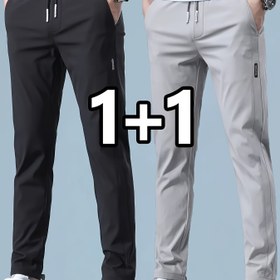 Resim 2 adet Erkek Hafif Atletik Jogger - Düzenli Fit Tüm Mevsimler İçin Rahat Koşu Pantolonu, Bağcıklı Bel, Fermuarlı Cep ve Nefes Alabilen Kumaş ile Spor Salonu, Yürüyüş, Plaj, Açık Hava Aktiviteleri, Spor Salonu Pantolonu, Yürüyüş Pantolonu, Spor Stili, Dayanıklı Malzeme 