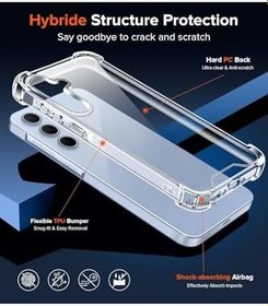 Resim Samsung Galaxy S24 Fe Kılıf Köşe Korumalı Darbeye Dayanıklı Antişok Şeffaf Silikon Sert Kapak 