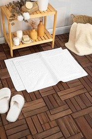 Resim Leoline%100 Pamuk Premium 2'li Ayak Havlusu - Beyaz 