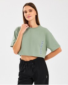 Resim Skechers W Crop Fit Graphic Tee T-shirt Kadın Mavi Tshirt S2510145-306 Mavi 