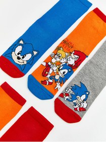 Resim LC Waikiki Shining Store'dan Işıltılı Seçimler Sonic Baskılı Erkek Çocuk Soket Çorap 5'li 
