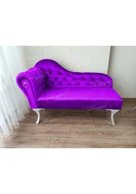 Resim Dekoratif Bihter Koltuk Josefin Puf 120 Cm Beyaz Ayak Lila 