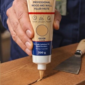 Resim Badem10 Ahşap Parke Duvar Tamir Macunu Kayın Renk Mobilya Dolgu Çatlak Giderici 200 Gr Kullanıma Hazır 