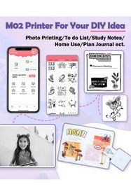 Resim Phomemo M02 Mini Taşınabilir Akıllı Cep Sticker Fotoğraf Yazıcı, Yapay Zeka Destekli Uygulama 