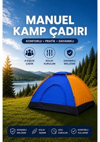 Resim 4-5 Kişilik Manuel Kamp Çadırı Kolay Kurulum Kamp Ve Piknik İçin İdeal Çadır Diğer 