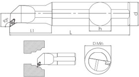 Resim S Sistem - ISO SDUCR/L 93° İç Çap Torna Kalemi 