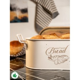 Resim Tahta Kapaklı Metal Ekmeklik, Ahşap Kapaklı Ekmeklik (Bread Baskılı) 