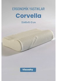 Resim Viscoshy Corvella Visko Superior Ergonomik, Lüks, Ortopedik Visco Yastık Beyaz 