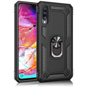 Resim Nezih Case Samsung Galaxy A30s Uyumlu Armor Military Yüzüklü (STANDLI) Tank Zırh Kılıf Siyah 