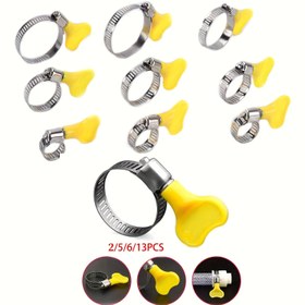 Resim 2/5/6/13 Parça 201 Paslanmaz Hortum Kelepçesi Seti, Ayarlanabilir Aralık 0.394" - 1.5\" (10-38mm), Boru ve Intercooler işlerinde Dayanklı Metal Kepek 
