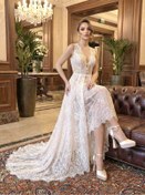 Resim E&L Company 12cm Sade Beyaz saten kumaş Gelin, Nikah ayakkabısı. 