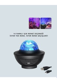 Resim Mey İthalat Bluetooth & Usb Müzik Çalar Gece Lambası 50 M² Kapsama, Uzaktan Kumanda 