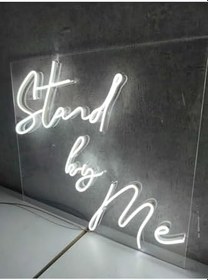 Resim By Me Neon Yazı Tabela Dekoratif Işık Organizasyon Arka Plan Aydınlatma Neon 50x45cm, stand 
