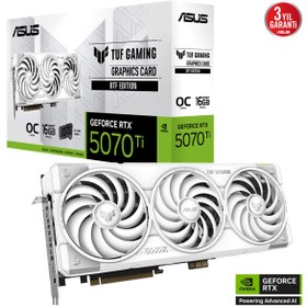 Resim ASUS TUF GAMING GeForce RTX 5070TI 16GB TUF-RTX5070TI-O16G-BTF-WHITE GDDR7 256Bit Gaming (Oyuncu) Ek 