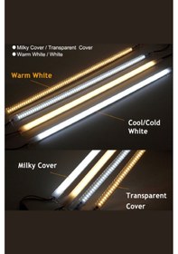 Resim 220 Volt 4014 Çubuk Led 50CM Kasalı Dim Edilebilir Bar Led Beyaz-Opak Cam 