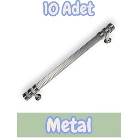 Resim Çizgili Nesli Alüminyum Metal Lüks Modern Mobilya Çekmece Mutfak Dolabı Kulpu Krom 128mm 10 Adet Krom 
