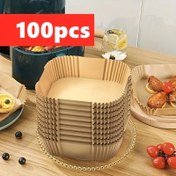 Resim 100 Adet Tek Kullanımlık Yapışmaz Fırın Kağıdı - Yüksek Isıya Dayanıklı, Kenarları Püsküllü, Tavuk Kanatları ve Patates Kızartması için Pişirme Kağıtları, Parti Malzemeleri & Kolay Temizlik, Hava Fritöz Aksesuarları, Yuvarlak Kenar Tasarım 