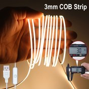 Resim Acosh Neon USB Güçlü COB LED Şerit Işık - 3mm Ultra İnce Esnek Neon Işık, Dokunmatik Dimmerli, 3000K Sıcak Beyaz & 6500K Beyaz, Gerçek Zamanlı Parlaklık Göstergeli, Ev Mutfak Dekoru İçin Çok Yönlü Aydınlatma, Kompakt Tasarım, Sorunsuz Entegrasyon 