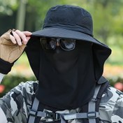 Resim Unisex Geniş Kenar Güneş Şapkası Balıkçılık Şapkası, Siyah, Polyester, Tekstil Malzeme %80' den Fazla, Dokuma, Elde Yıkanabilir veya Profesyonel Kurutma, Balıkçılık, Plaj, Bisiklet, Babalar Günü için 