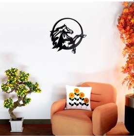 Resim Şahlanan At Metal Duvar Dekoru - Hayvan Temalı Metal Tablo 