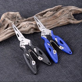 Resim 2 Adet Kaymaz Tutuşlu Paslanmaz Çelik Balıkçı Pensesi & Hızlı Kanca Çıkarıcı - Tuzlu Su Yem Aleti, Karışık Renk (Siyah/Mavi), Ergonomik Saplar, Dayanıklı Korozyon Dirençli Tasarım Profesyonel Olta Avı İçin 