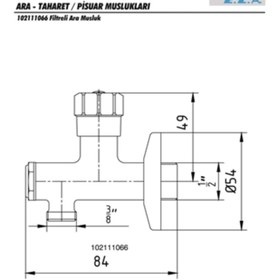 Resim Eca FİLTRELİ ARA MUSLUK (102111066) KAYAR ROZETLİ 5 YIL GARANTİ 