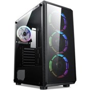 Resim TURBOX Mystique 192-6 4x RGB Fan USB 2.0 250W 300W mATX Gaming Bilgisayar Kasası 