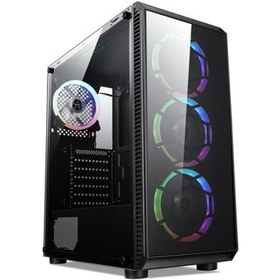 Resim TURBOX Mystique 192-6 4x RGB Fan USB 2.0 250W 300W mATX Gaming Bilgisayar Kasası 