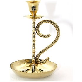 Resim Tekli Pirinç Şamdan - Model 1 Renkli 