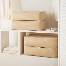 Resim 4'lü Mega Boy Bej Pötikare Baza Altı Hurç Set 74 x 46 x 22 cm 